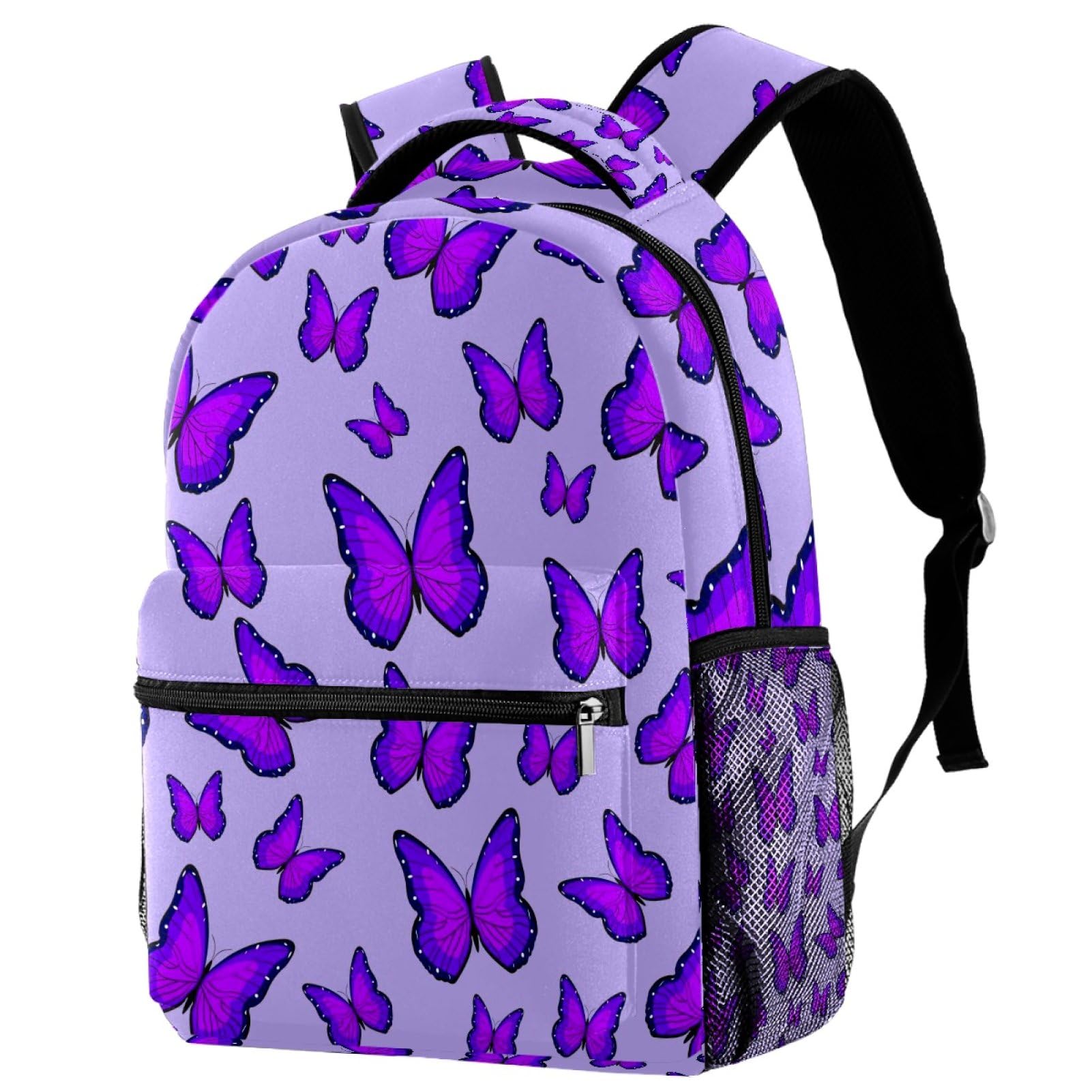 Luoweisi Butterfly Pattern Purple School Bag School Backpack for Boys Rucksack Bookbag Travel Backpack