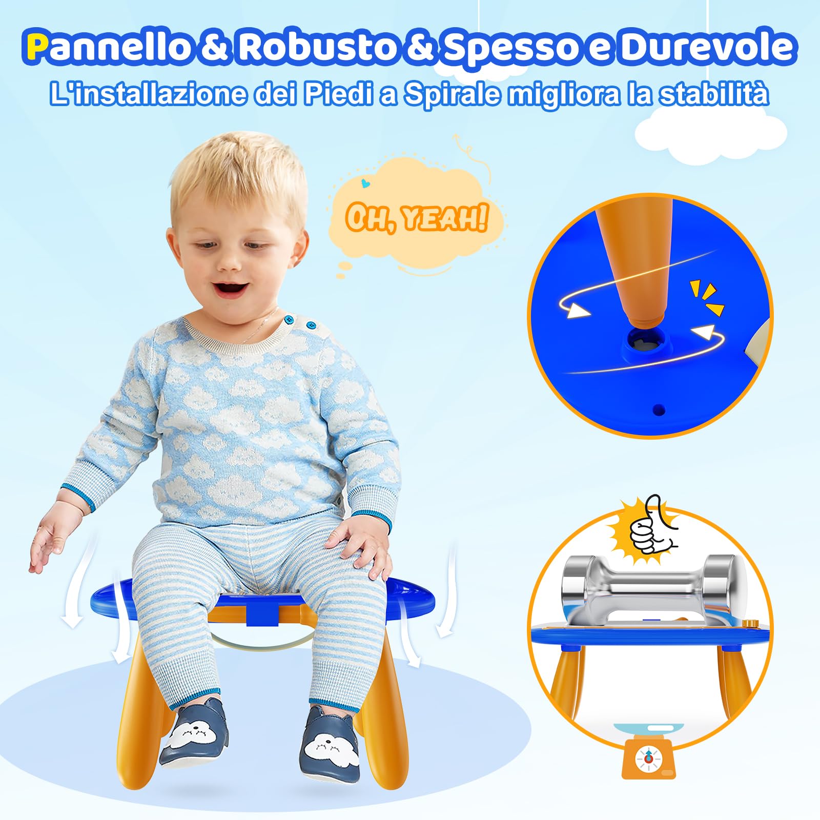 Kikidex Giocattolo per bambini da 1 a 3 anni,lavagna magnetica bambini,giocattolo per bambine da 1 a 2,lavagna magica per dipingere,giocattolo educativo per bambini,regalo di compleanno-Blu scuro
