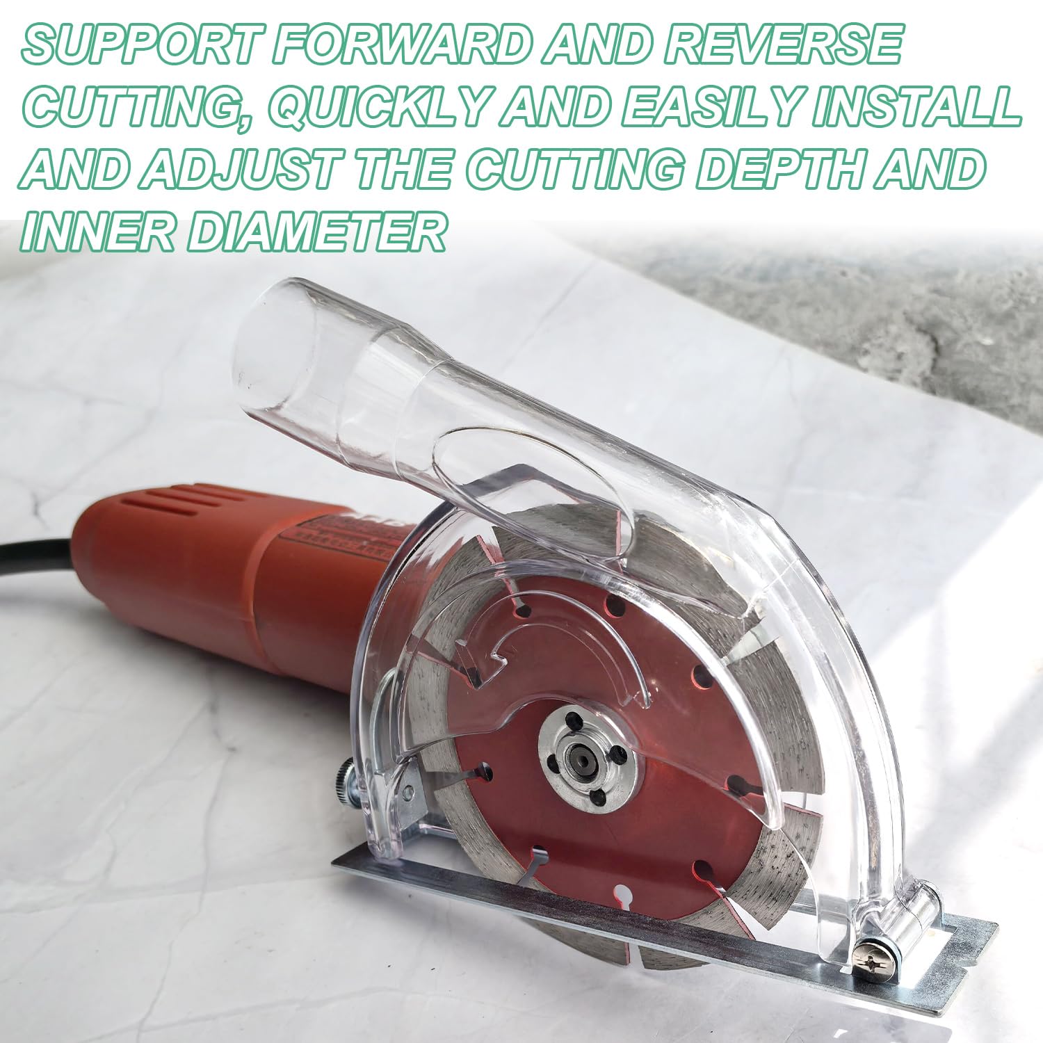 Cappa Aspirante per Smerigliatrice 125mm/100mm/150mm con Chiave Esagonale e Rondelle, Cappa per Smerigliatrice Angolare con Fessure di Guida per Dischi da Taglio da 90mm, 115mm e 125mm (1)