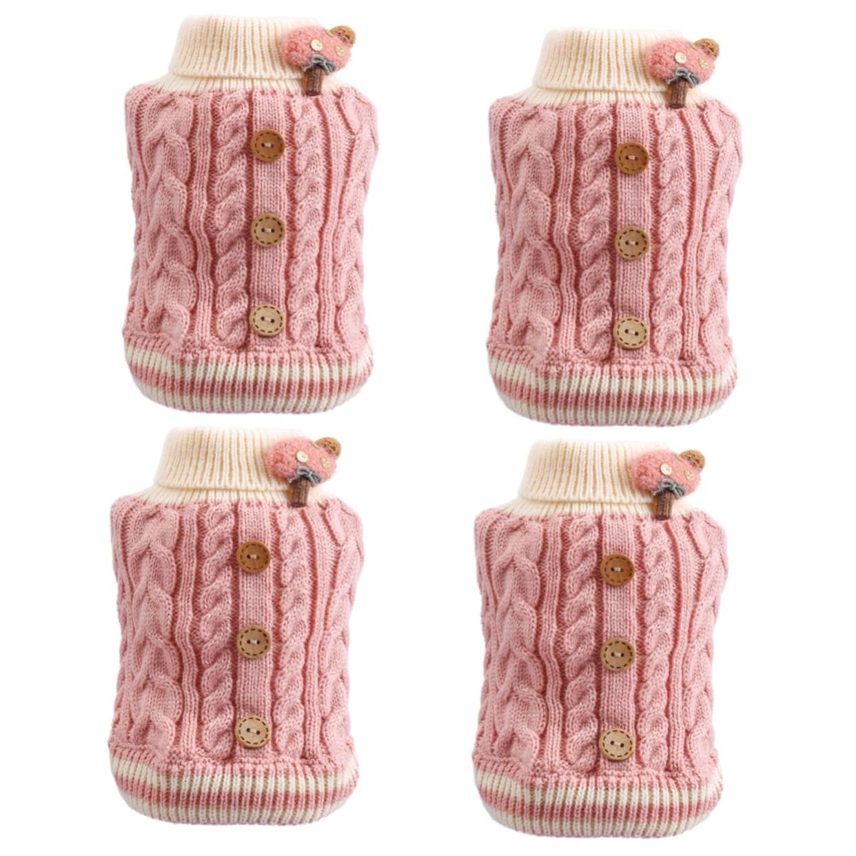 BESPORTBLE 4pièces Pull pour Chiens Et Vêtement Hiver Adorable avec Motif Cartoon Confortable Et