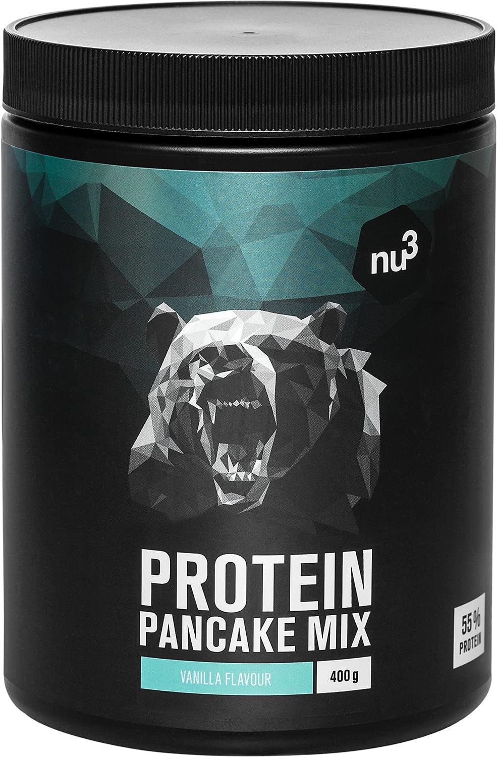 nu3 Protein Pancake - 400g of Flour - Baking Mixture with Vanilla Flavour - high Content of whey Protein 28g - Perfect as a Quick, Healthy and high Protein Breakfast - Low carb Sugar Alternative
