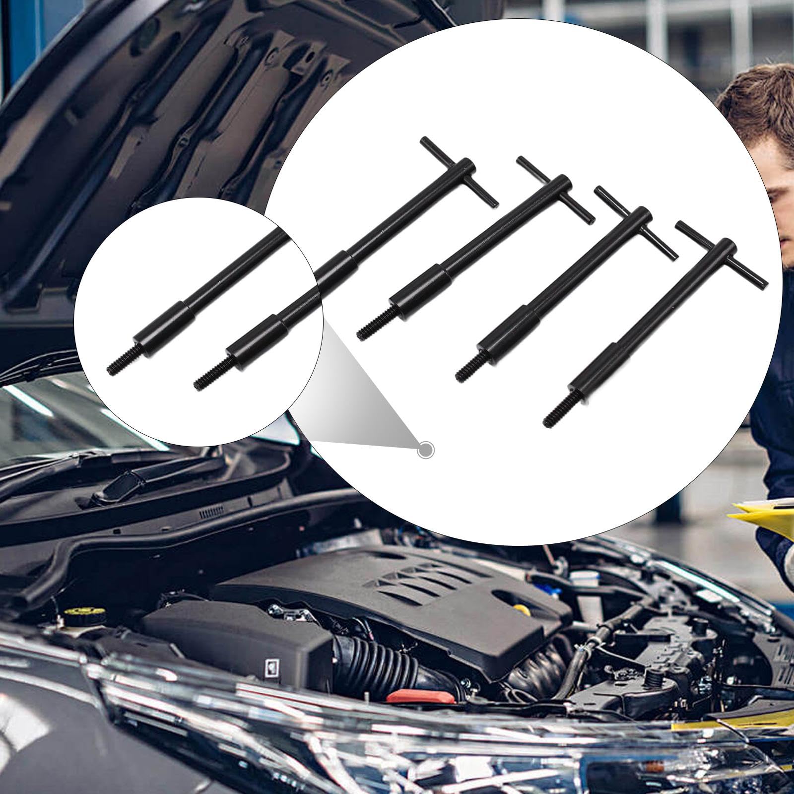 F Fityle 4X Reemplazo de Tapa de válvula de Barra en T Reparación de Accesorios de aleación de Aluminio Actualización de Pernos de Tapa de válvula de Motor de