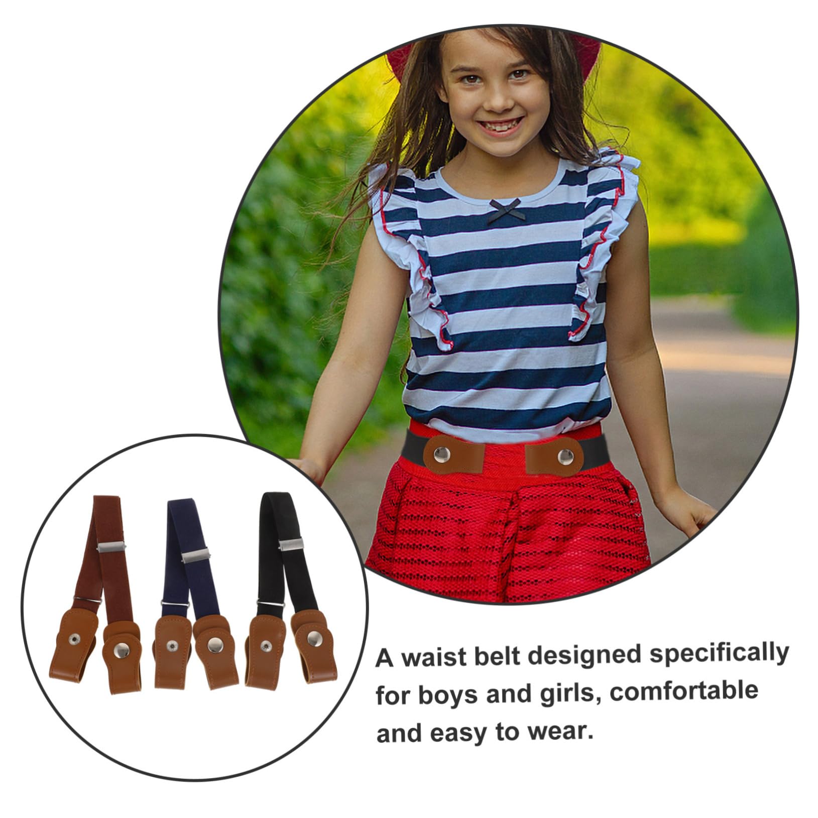 Ipetboom 3pcs Elastic Waist Belts for Versatile Dress and Jean Belts for Boys for School Casual Wear and Special Occasions