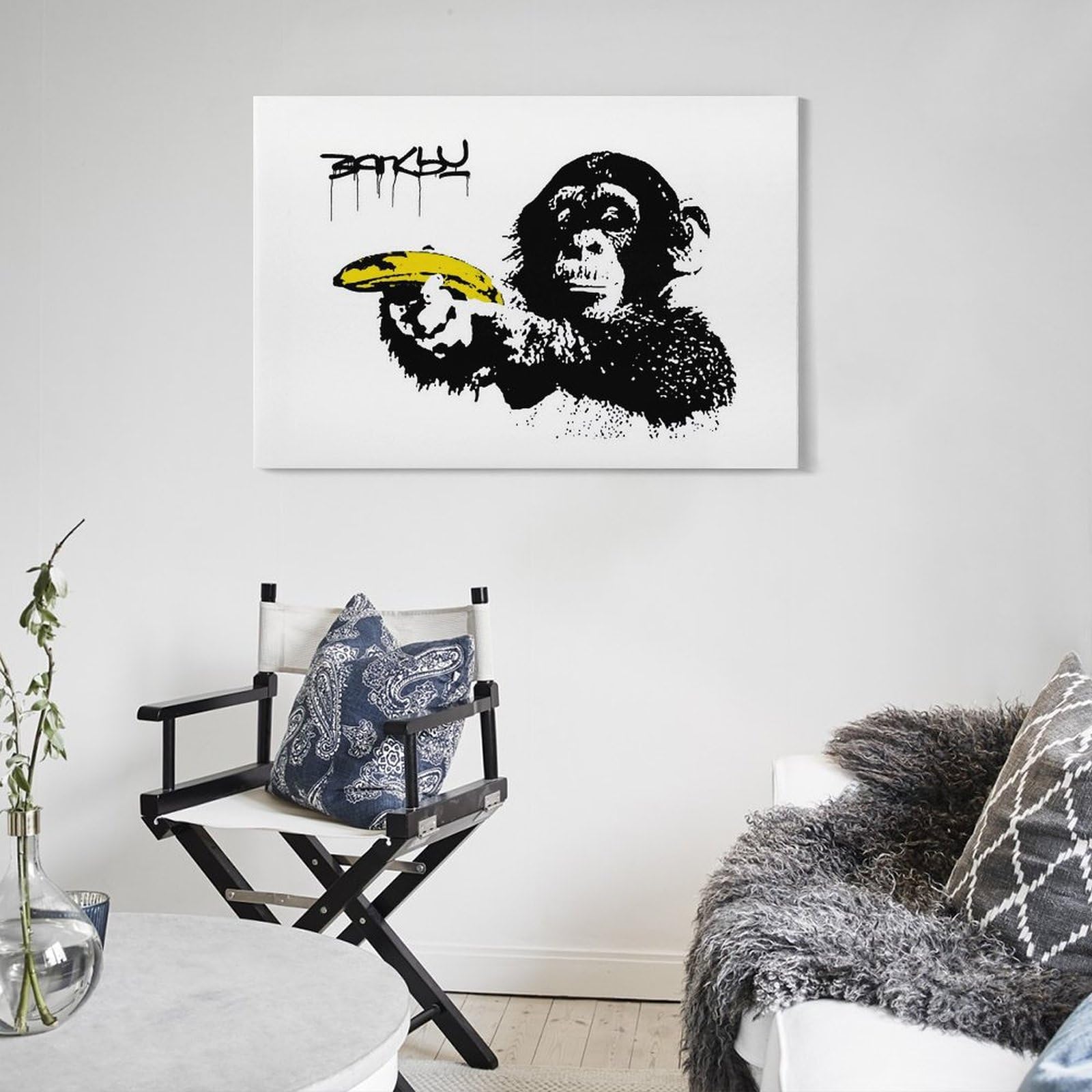 Amazon.co.jp: Banksy バンクシーモンキーウィズバナナ ポスター 印刷