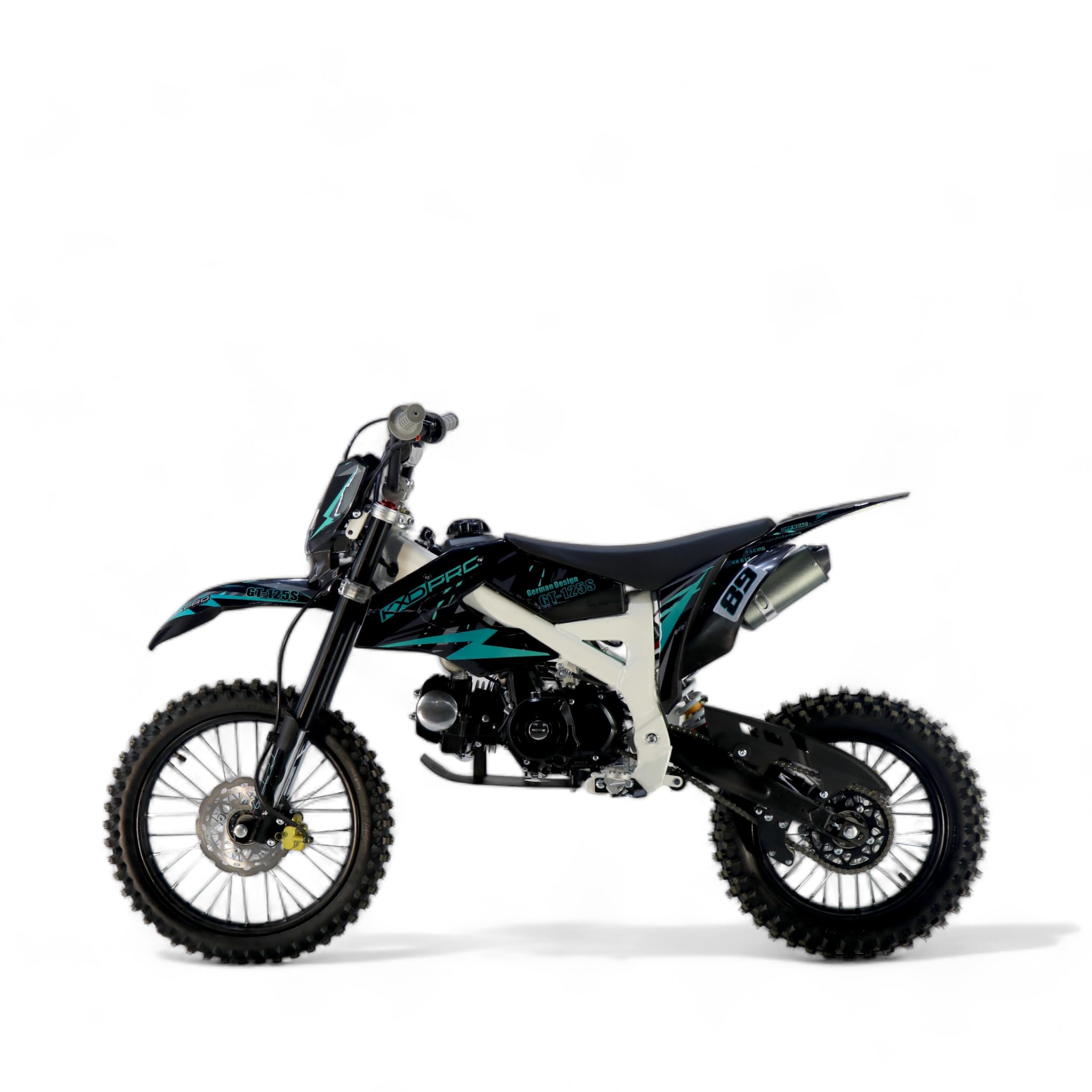 KXD 612 17" 14" EK 125cc Dirt Bike Dirtbike CrossBike Pocket Pitbike Rennbike Minibike Bike Pocket mit Scheinwerfer (Rot)