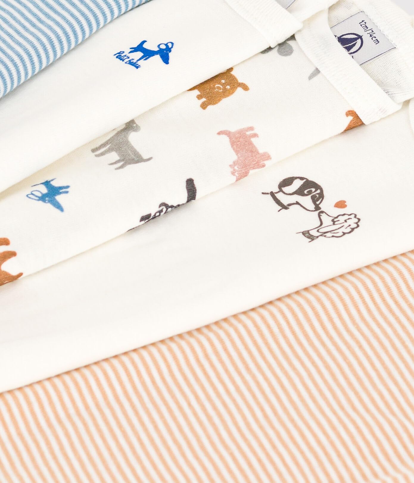Petit Bateau Body a Rayas de Manga Larga Unisex bebé