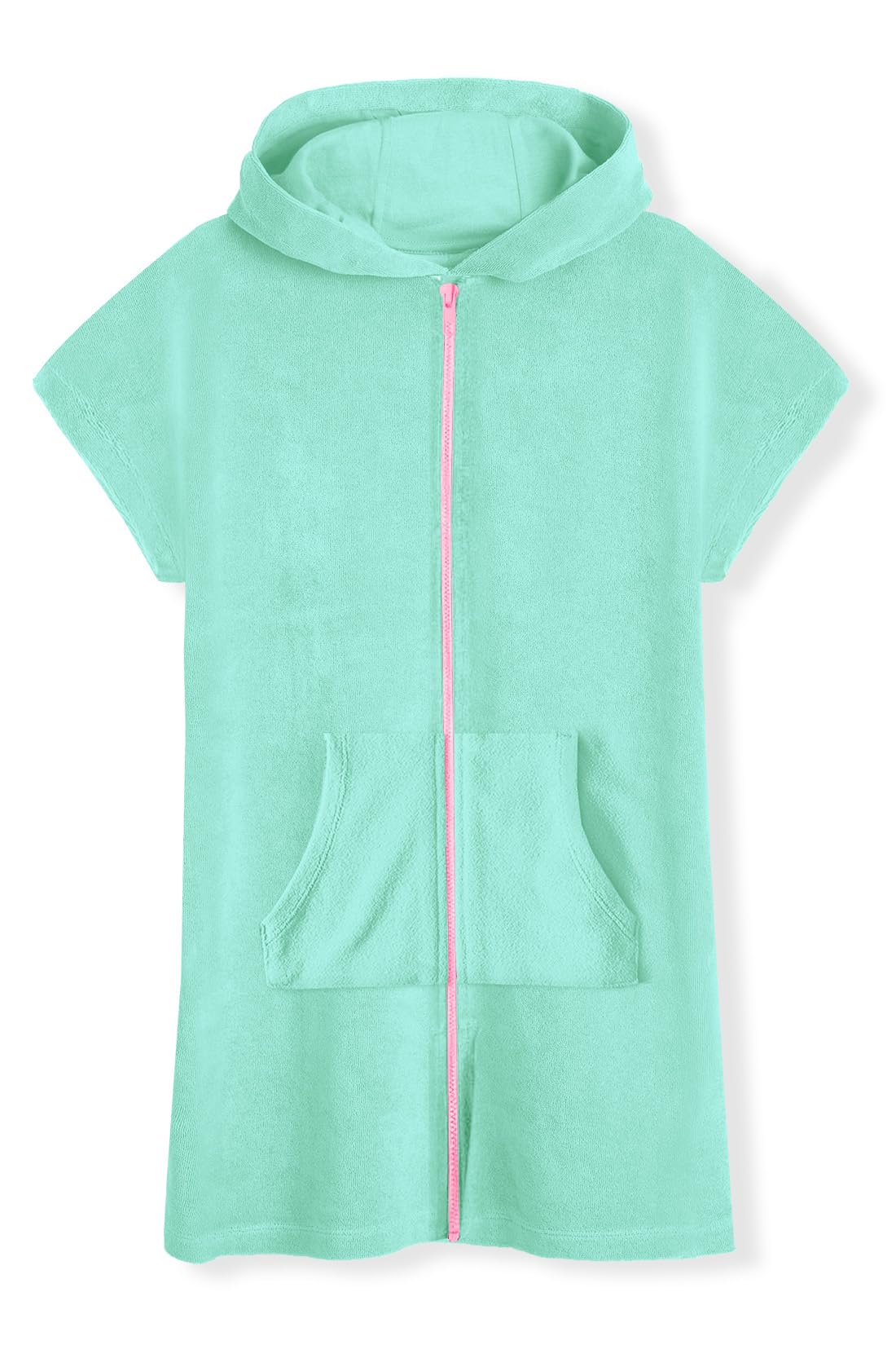 BesserBay Toddler Girls/Boys SwimSuit Cover Up Hooded Zip Up Terry Beach Cover up Light Blue 3-4 Years