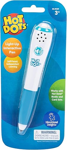 Educational Insights Hot Dots - Bolígrafo interactivo iluminado, bolígrafo único, aprendizaje interactivo, compatible con cualquier juego de puntos disponible en Yaxa Colombia