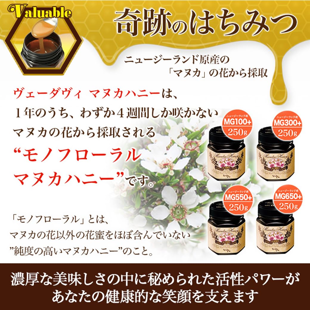 Amazon.co.jp: ヴェーダヴィ マヌカハニーMG100＋ 250g