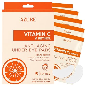 Vitamin C Under Eye Patches with Retinol, Brightens Dark Circles, 5 Pairs