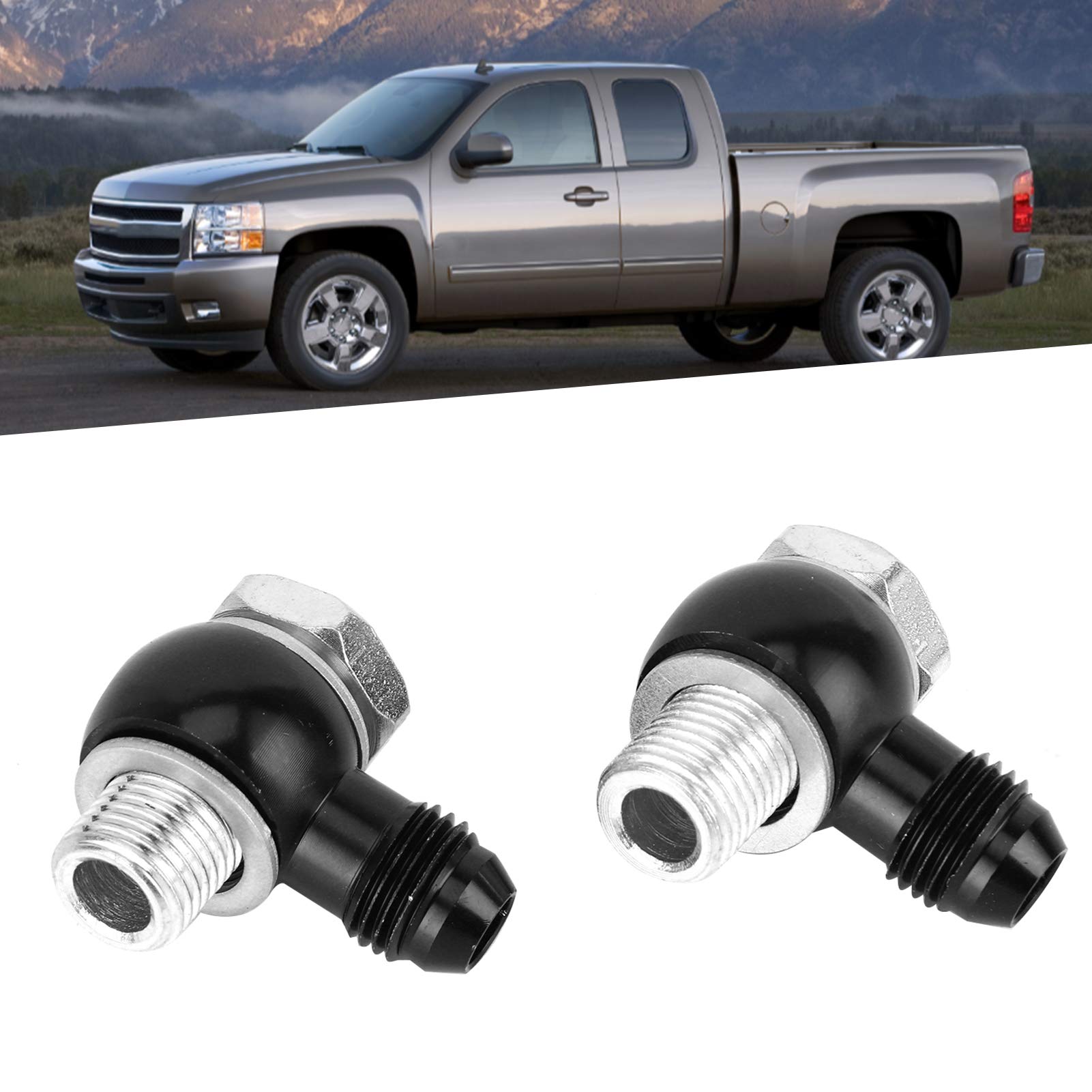 QANYEGN 6AN x 1 / 4NPSM oil cooler 90° twisted coupling, transmission cooler 4L80E, front and rear transmission adapter couplings for 1997 to mid 2010 Vehicles (B)