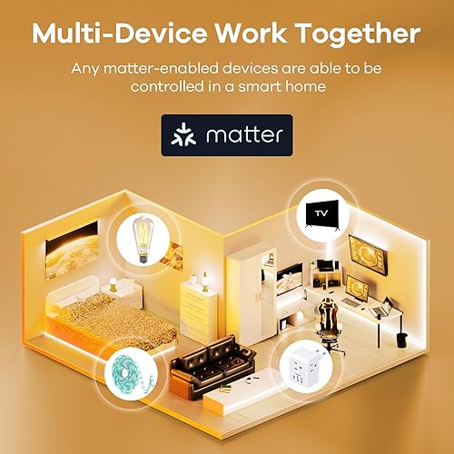 Miniatura 8 de Linkind Matter - Bombilla inteligente ST19 (ST58), bombillas Smart Edison, 2700K-6500K E26 bombilla LED 8W 60W, bombilla Edison de 800 lúmenes,