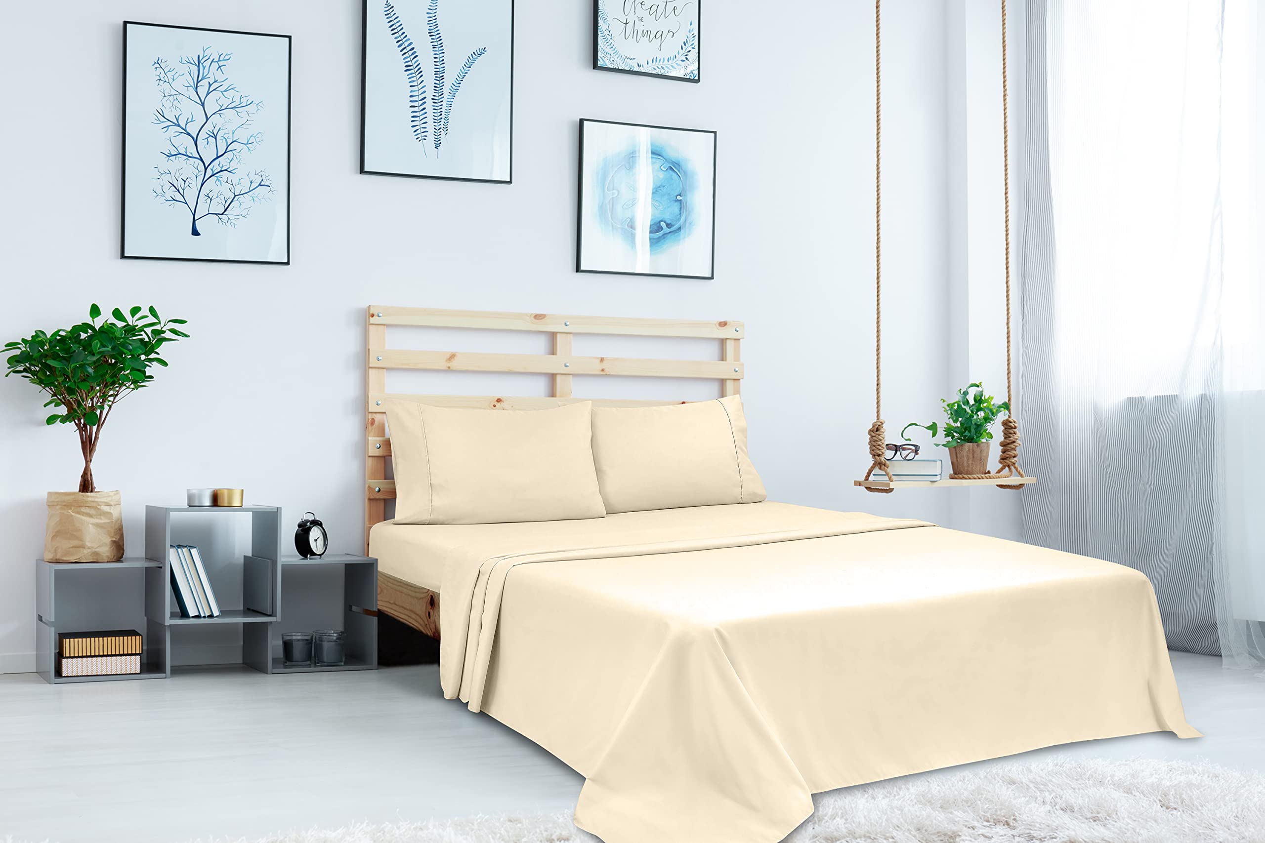 Icyfall King-Size Bettlaken – 266x259 Cm, Gebürstete Mikrofaser, Knitterfrei, Hotelqualität, Schwarz