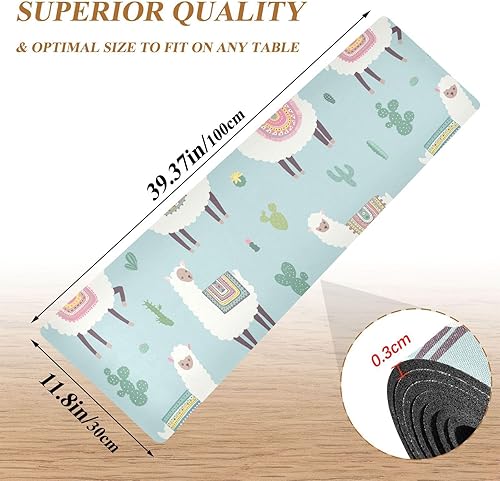 Miniatura 2 de Llama Alpaca Cactus Trivet Table Runner for Hot Dishes Heat Resistant Kitchen Trivets Waterproof Anti Slip Countertop Protector Mat for Hot Pots Pans