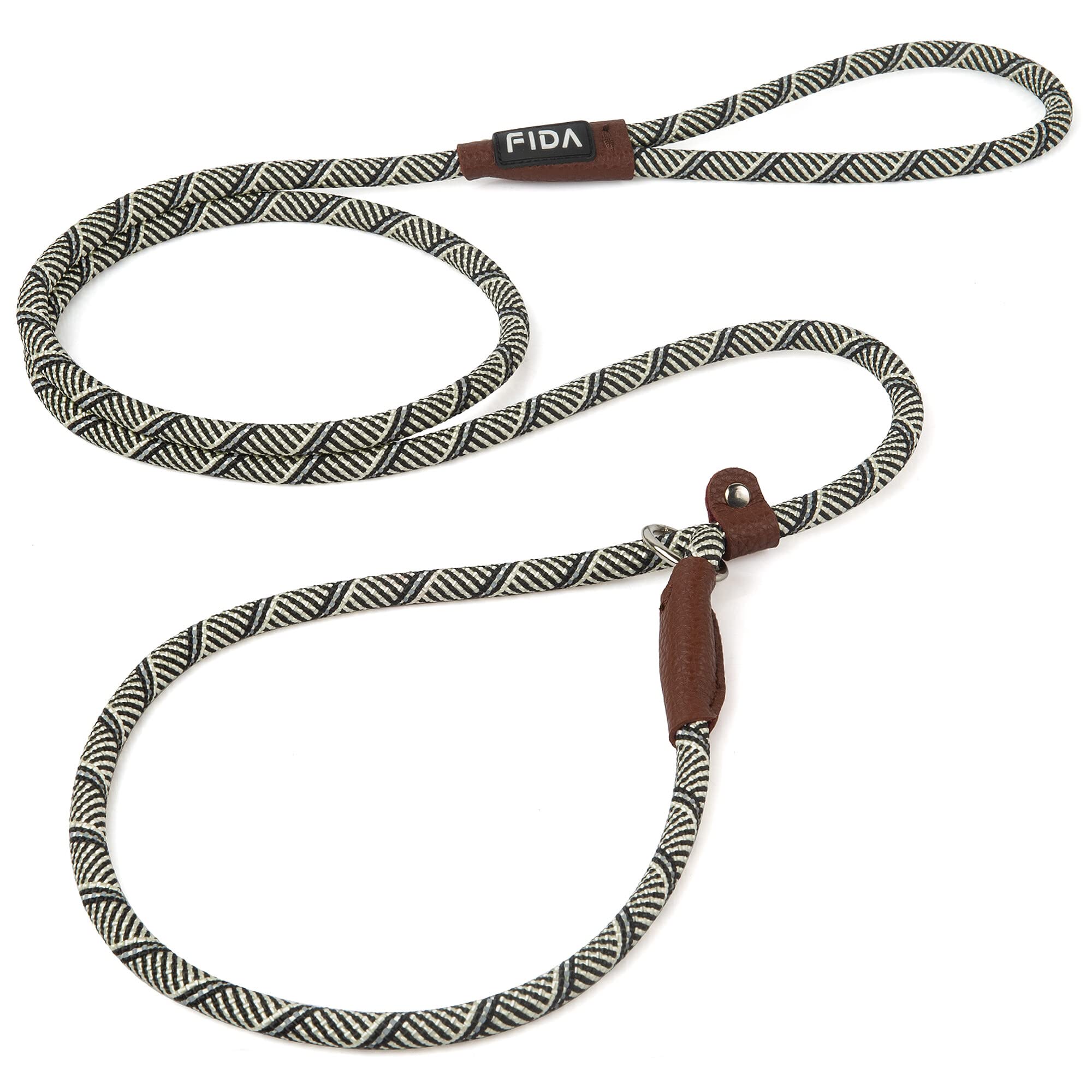 Fida Slip-On Rope Dog Lead, Grey, Small (1.0cm x 1.8m)