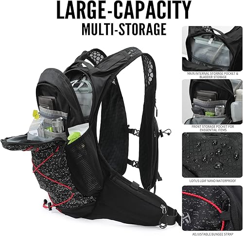 Miniatura 3 de IX INOXTO Hydration Pack Backpack, Lightweight Water Backpack with 2L Hydration Bladder Daypack for Men Women,Running Hydration Vest for Trail