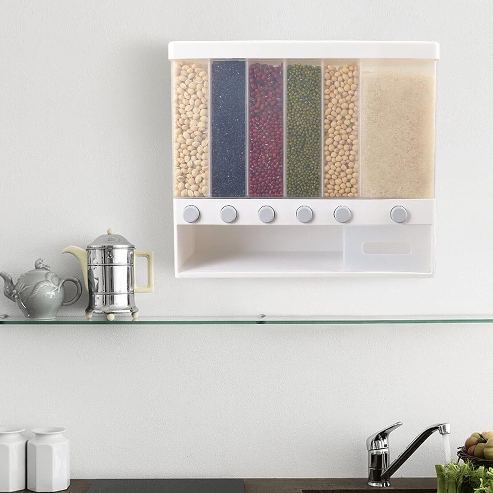 Distributeur de nourriture sèche murale pour un petit-déjeuner familial fluide