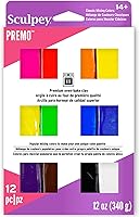 Sculpey Premo Polymer Clay Multipack: 12 Classic Mixing Colors, 1oz Bars, Non-Toxic Sampler for Jewelry, Sculpting & Crafts