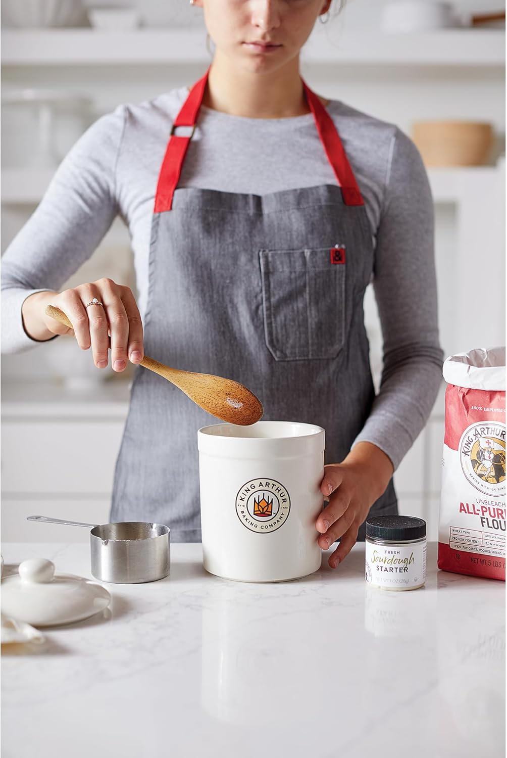 King Arthur Baking Company Classic Sourdough Storage Crock, Ceramic, Non-Reactive Glaze, 1-Quart Capacity - Image 4