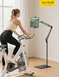Lamicall Tablet Floor Stand Phone Holder [55" Height Adjustable][ Flexible Arm] Multi Angle Tablet Holder, 5lb Weighted Base Bed Mount for 4.7-13" Devices, iPad Pro Air Mini, Kindle, Tabs, E-Readers