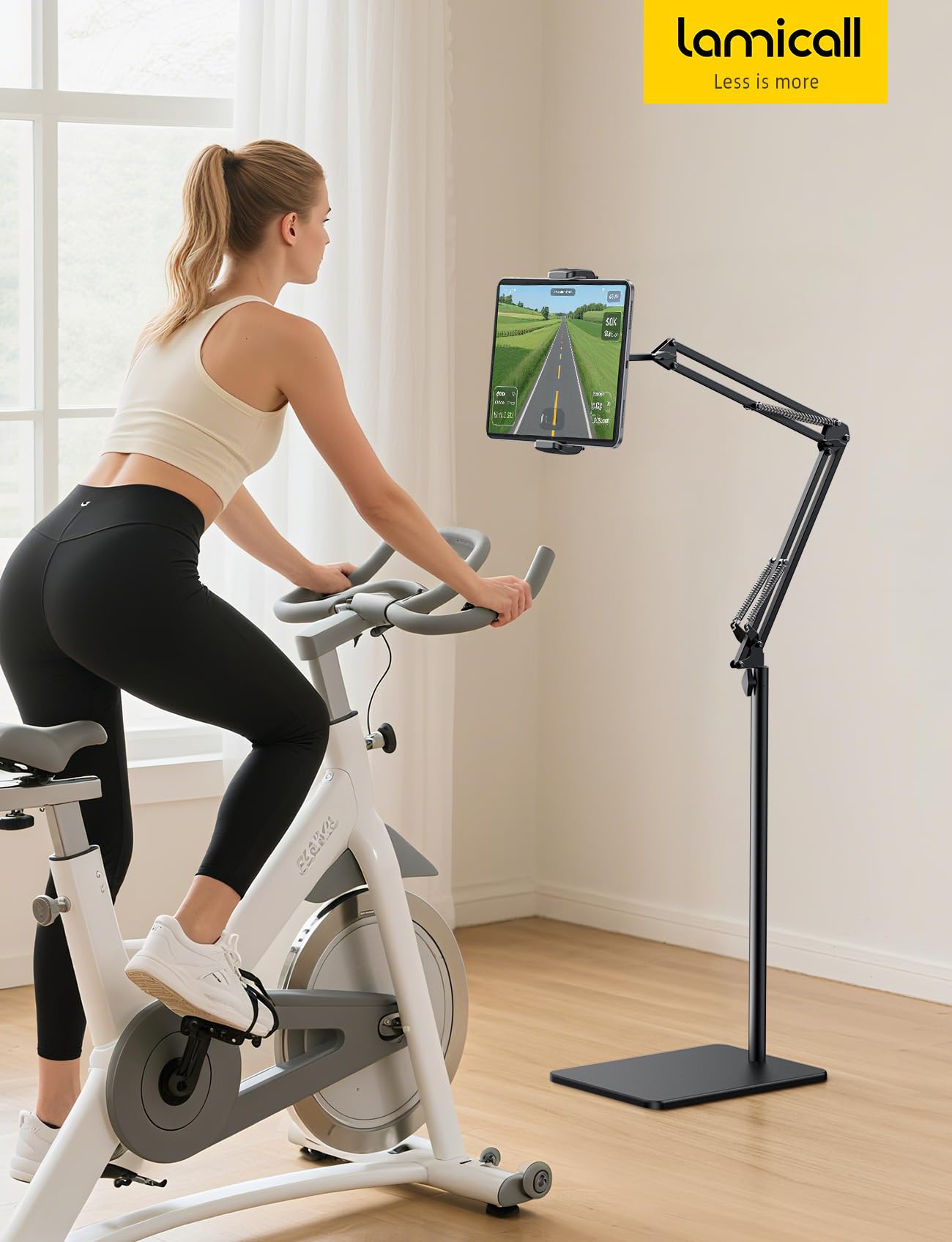 Lamicall Supporto per Tablet da Pavimento 360° Rotazione Regolabile Altezza Angolo Base Resistente Metall 4,7-13 Cal