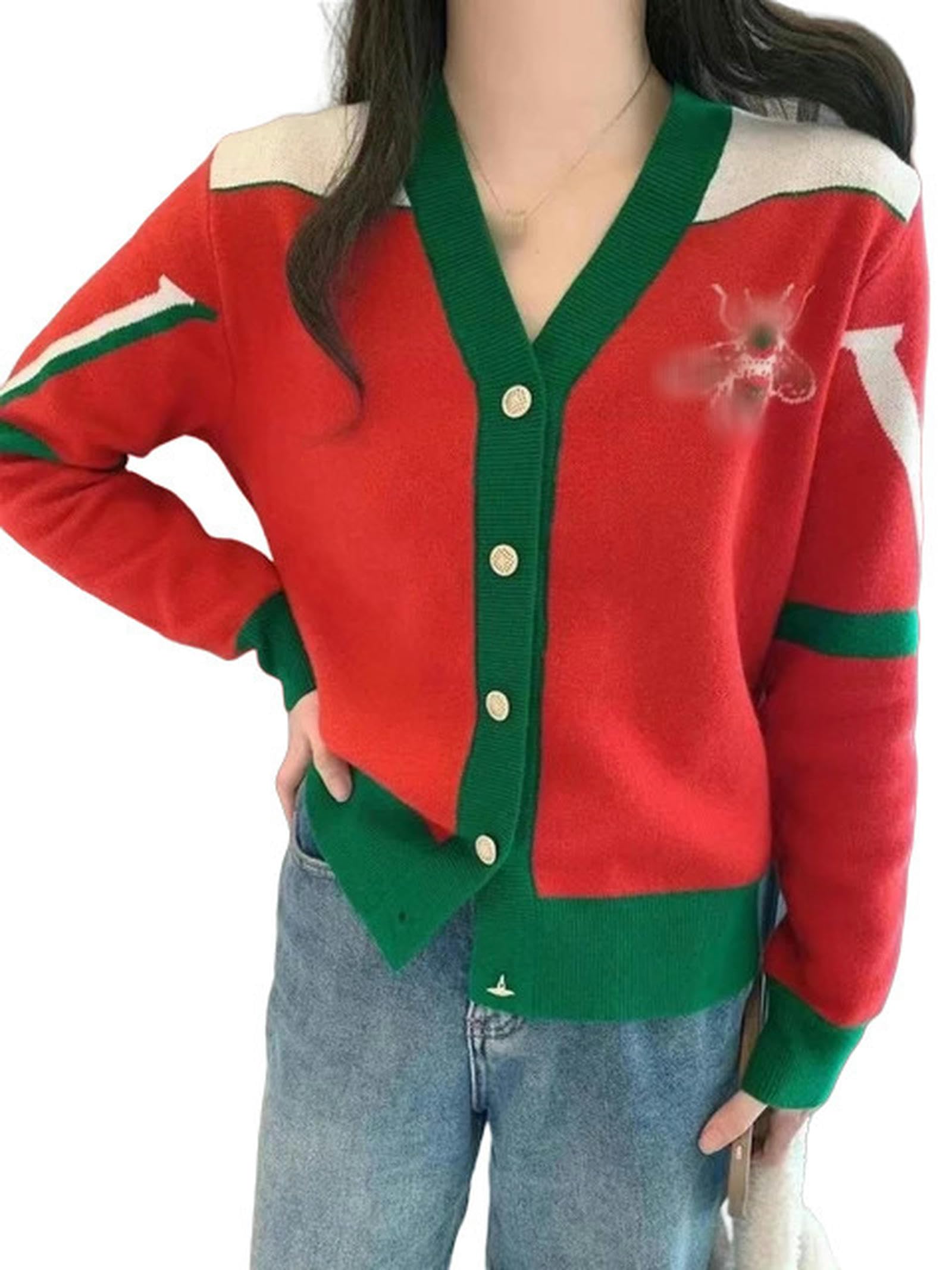 Maglione Design Maglione di Cardigan A V-Collo A Maniche Lunghe per Maglieria da Donna Abiti da Cappotto Cappotto Abbigliamento