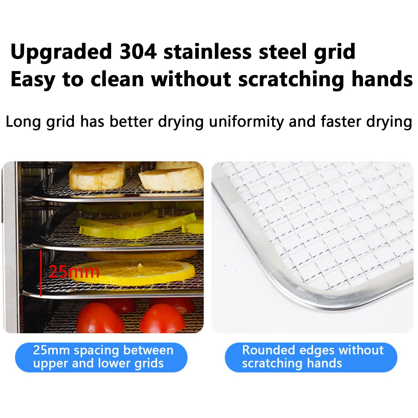 Secador De Alimentos De 18 Niveles con Control De Temperatura, Deshidratador De Frutas, Carnes Y Verduras, Deshidratador De Flores, Equipo De Secado De Acero Inoxidable,(6To Piso)
