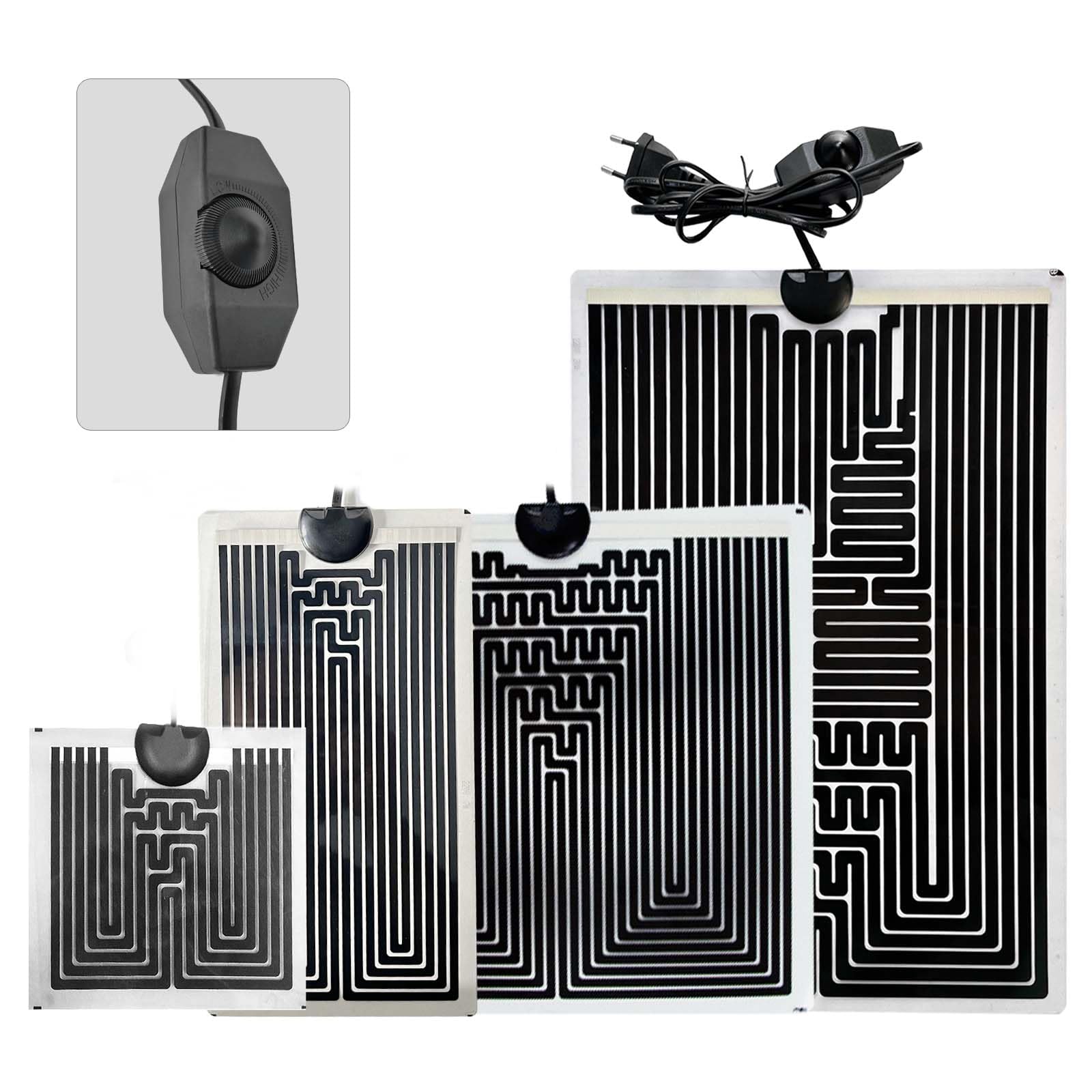 EWENYS Terrarium Heizmatte mit Temperaturregler, Reptil Heizmatten für Reptilien Schildkröte, Schlangen, Eidechse, Gecko, Spinne, Raupe, Aquarium Schildkröte Wärmematte(5W,14 * 15 cm) - 2