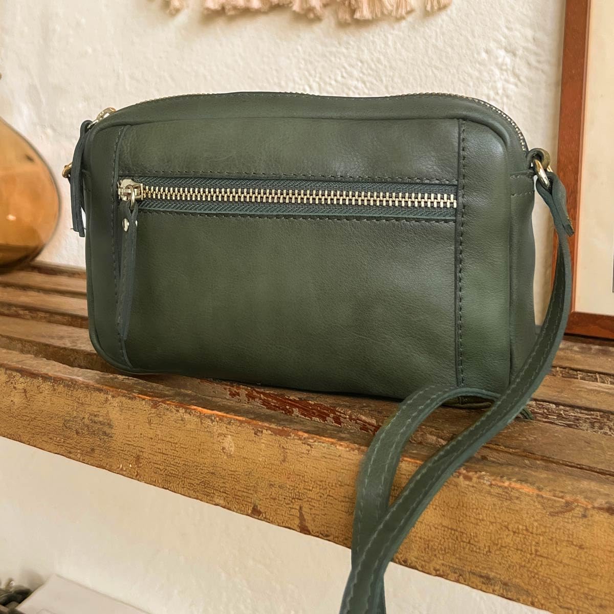Gusti Handtasche Leder - Dominic Damen Handtasche Schultertasche Partytasche Festivaltasche Ledertasche Vintage Leder
