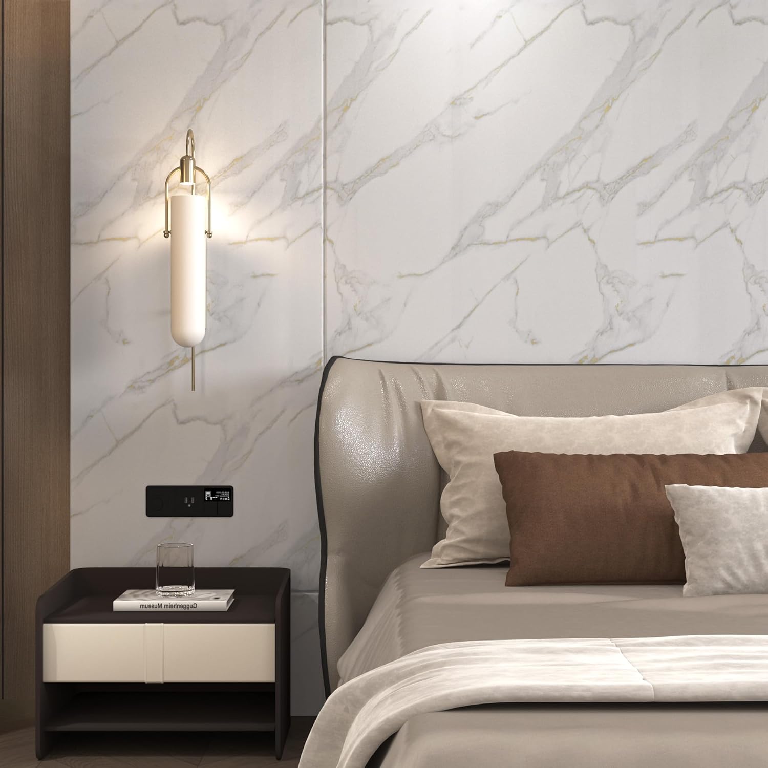 BAYYA White Marble Contact Paper for Kitchen Counter Granite Countertop Peel and Stick Wallpaper Counter Top Vinyl Wrap Matte Waterproof Self Adhesive Thick Wall Paper Wraps for Furniture 31.5"x158"