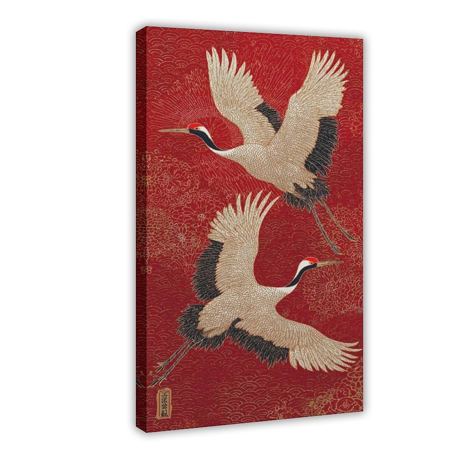 Bareronor Japanese Crane (7) Canvas Poster Bedroom Decor Landscape Office Room Decor Gift 12" L X 18" W
