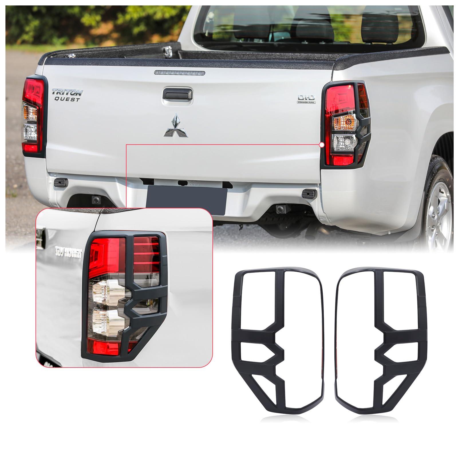 Copri fanale posteriore per Mitsubishi L200 Triton 2019-2024, L200 Triton GLS Strada KJ KK KL Pannello posteriore ABS
