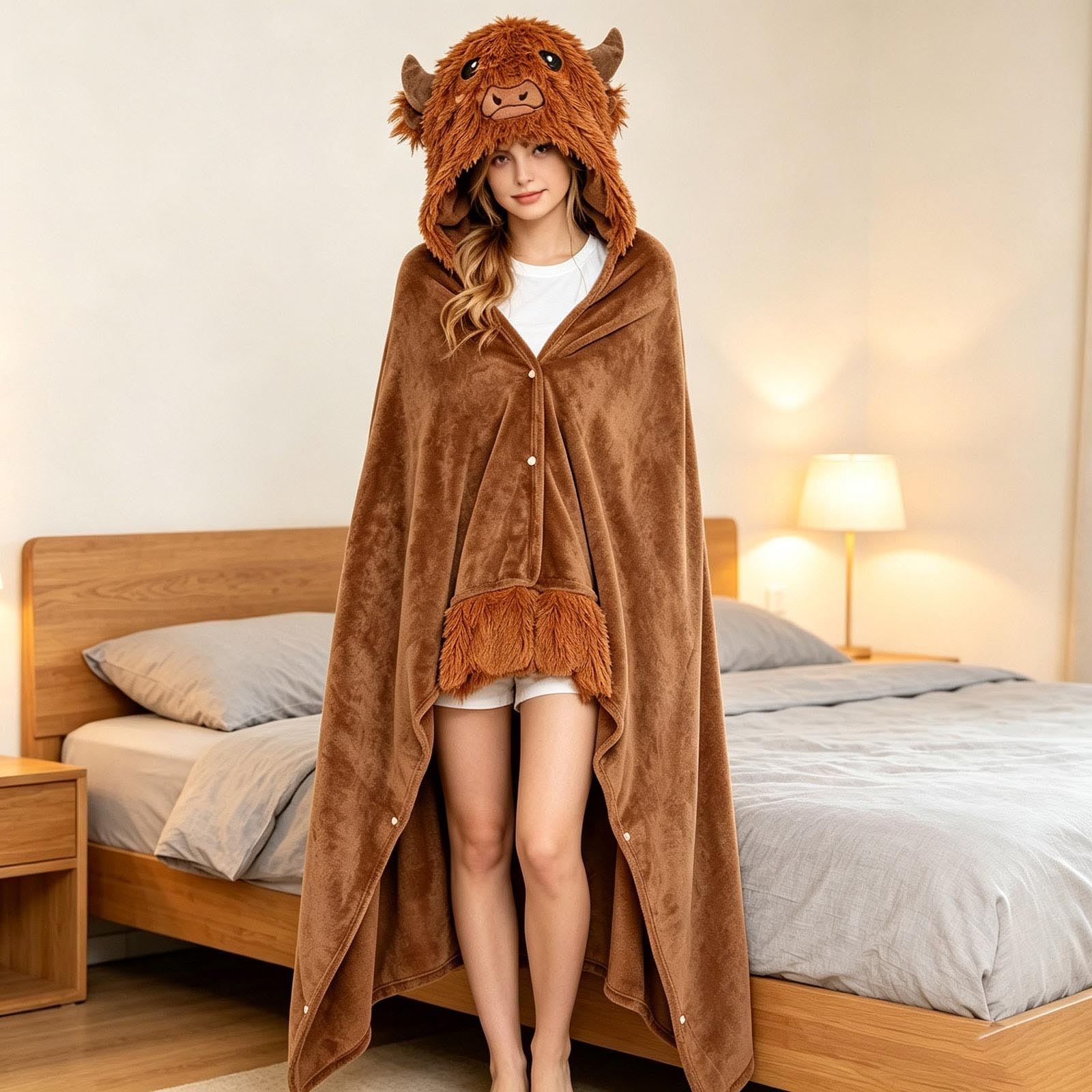 Pigiama intero da donna per adulti, costume di animali, per cosplay e carnevale, morbido e confortevole, tuta lunga, vestibilità ampia