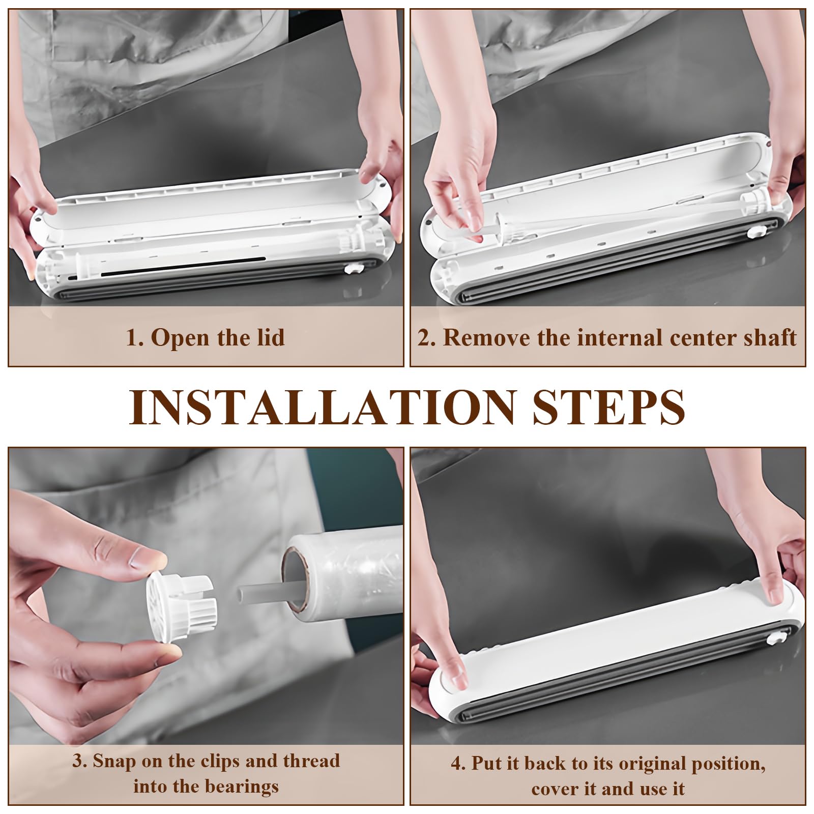 Dispenser Magnetico Per Pellicola HOMURY | Taglierina Per Cucina | Per Pellicola E Alluminio (Grigio) - Foto 2