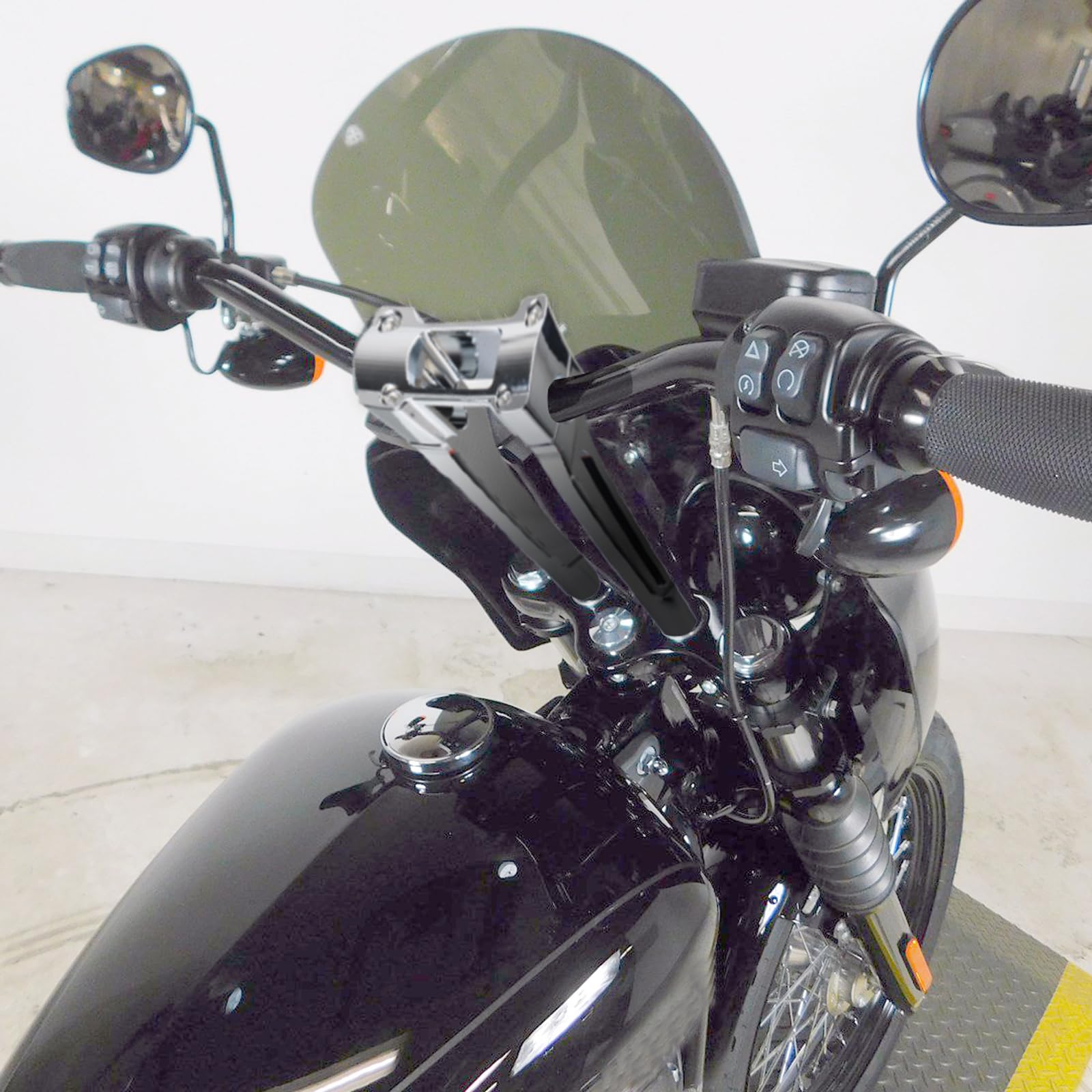 2" Stealth Fat Handlebar Riser Extensions For HARLEY-DAVIDSON DK Custom Products - View #10