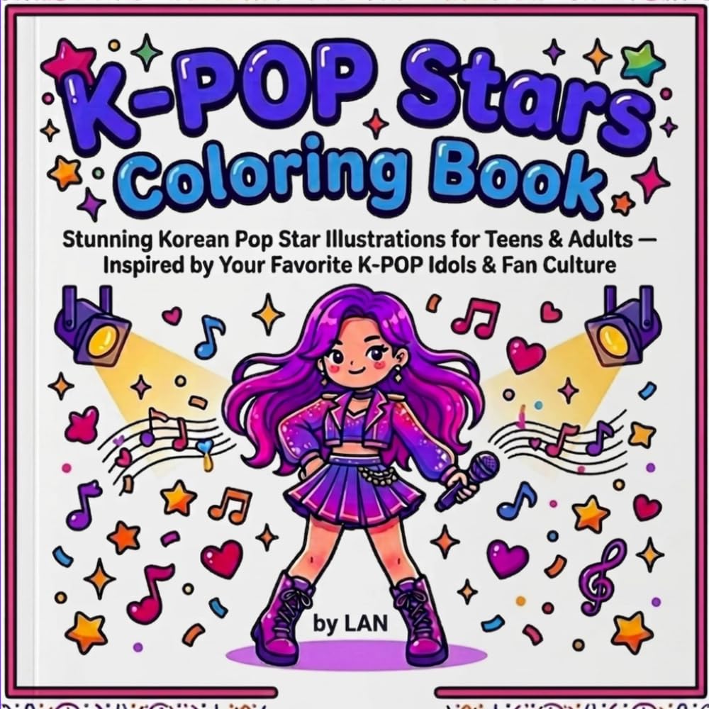 K-Pop Stars Coloring Book: Stunning Korean Pop Star Illustrations for Teens & Adults — Inspired by Your Favorite K-POP Idols & Fan Culture