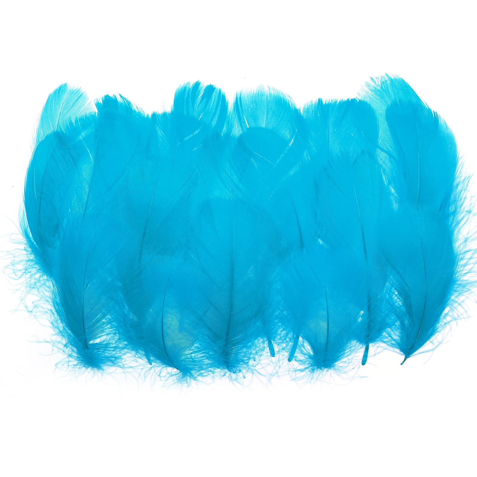 PATIKIL Colorful Feathers 3-5inch, 300pcs Goose Feathers Bulk for Crafts DIY Wedding Home Party Decorations Dream Catcher, Turquoise