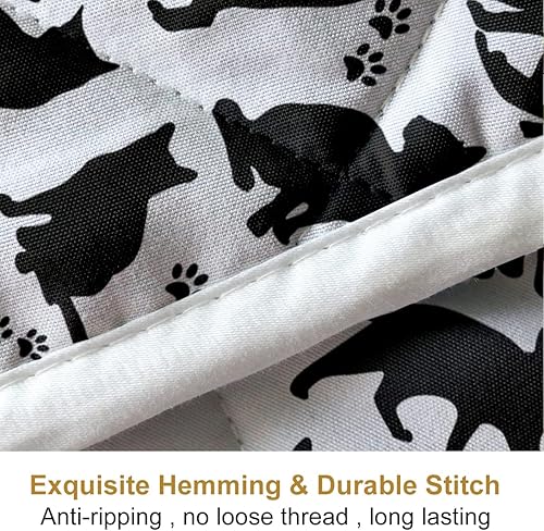 Miniatura 4 de SOULZZZ Edredón de tamaño matrimonial con estampado de patas de gato, bonita colcha de gato para amantes de los gatos, 1 colcha y 2 fundas de