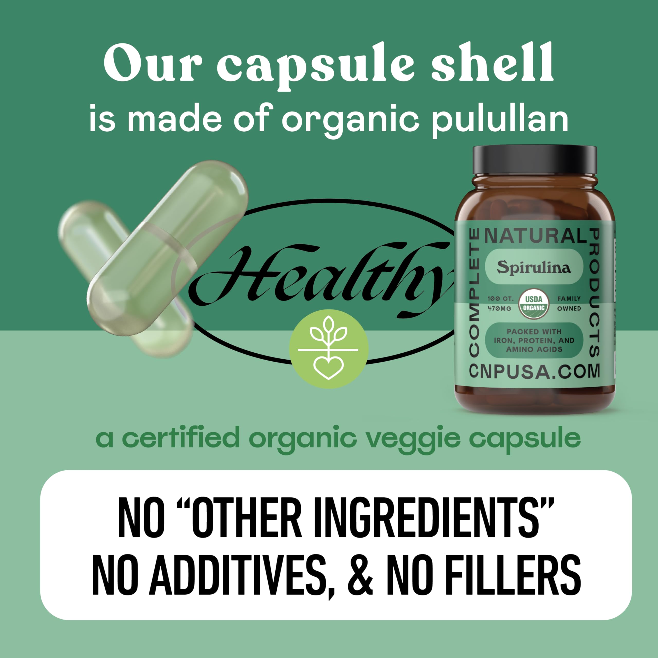 Pure Hawaiian Blue Green Spirulina Powder Capsules - 470mg Capsules 100 Pills, Non GMO, Natural — Amazon image 7