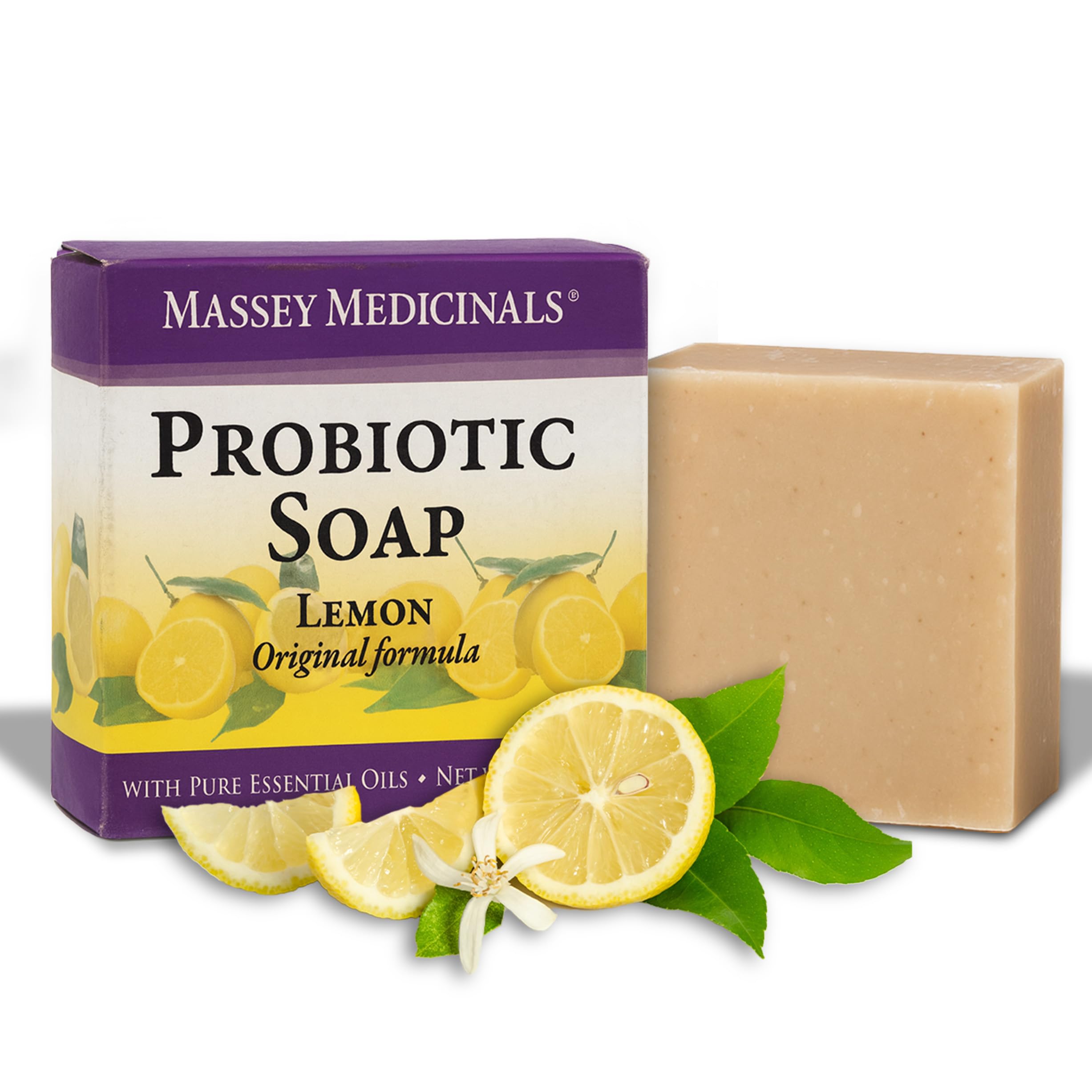 100% Natural Probiotic Soap - Anti fungal Soap For Skin Fungus, Jock Itch, Acne, Dandruff and Poison Ivy - Powerful Tea Tree and Lemon Antibacterial Body Soap - 4oz Lemon Scent