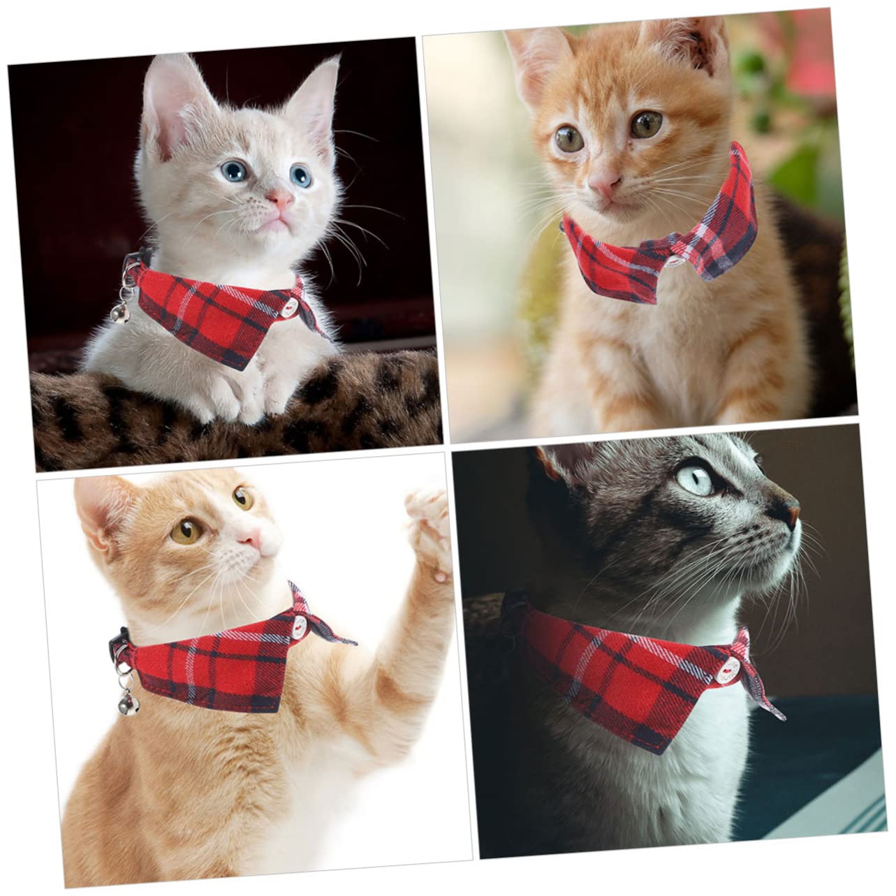 minkissy 10pièces Collier Réglable pour Chat Et Chien avec Cloche Lot de Rouge Accessoire Adorable pour Animaux De Compagnie