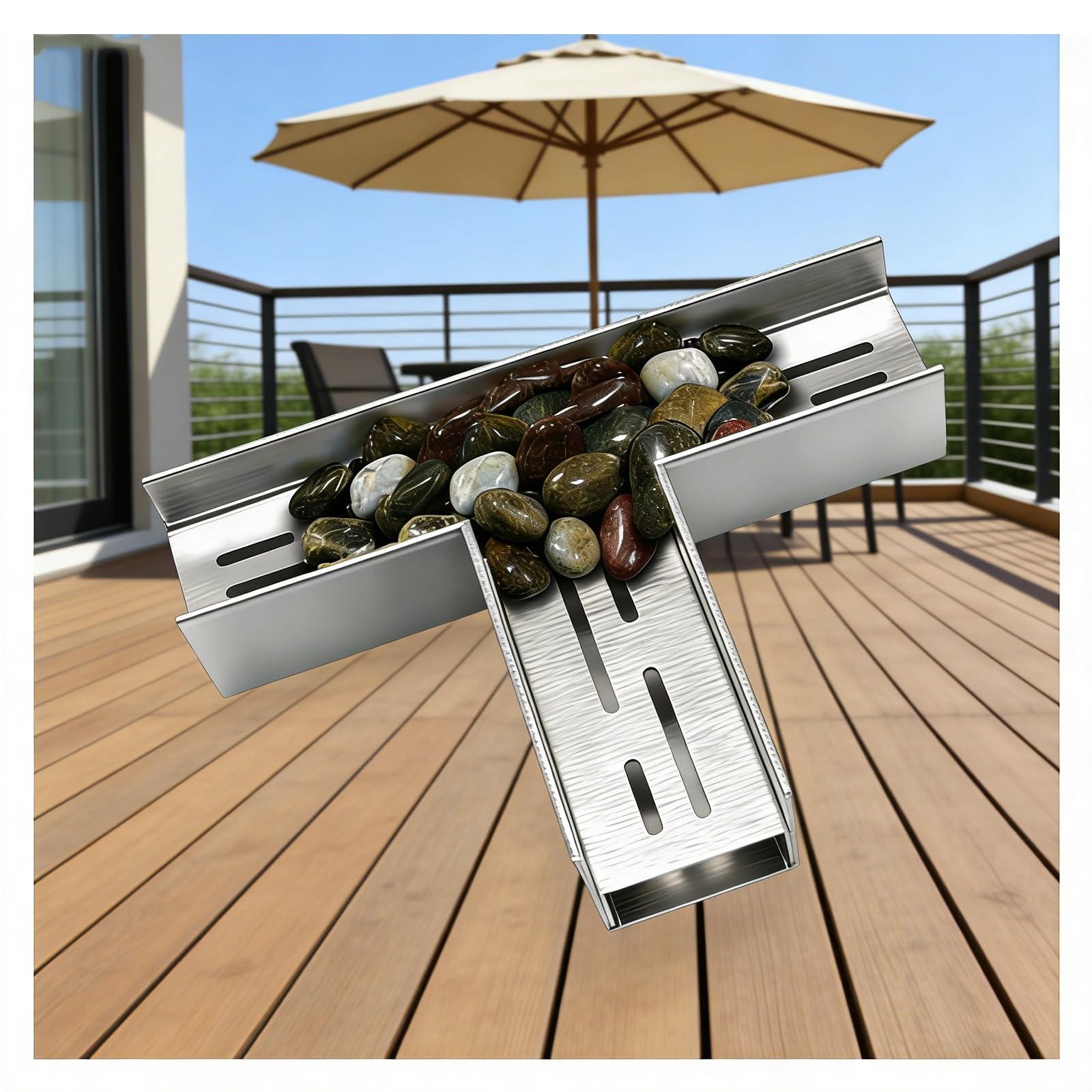 GLDYTVF Stainless Steel Drainage Channel Grate - 304 Linear Drainage Filter for Garden 90° Corner Accessory Dimensions H5*W15CM (H1.97*W5.91IN)