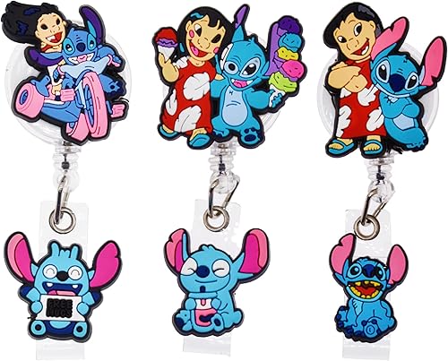 Carrete de insignia de 3 piezas lindo carrete retráctil de caricaturas carrete de insignia Kawaii con extensión de cable de 30 pulgadas buen regalo