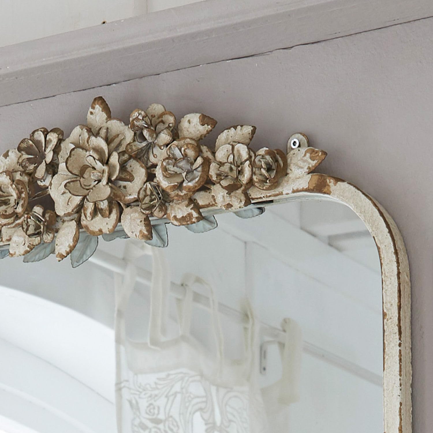 Loberon Veilleures Specchio - Cornice ornata - Romantico Stile Shabby Chic, Crema Antico