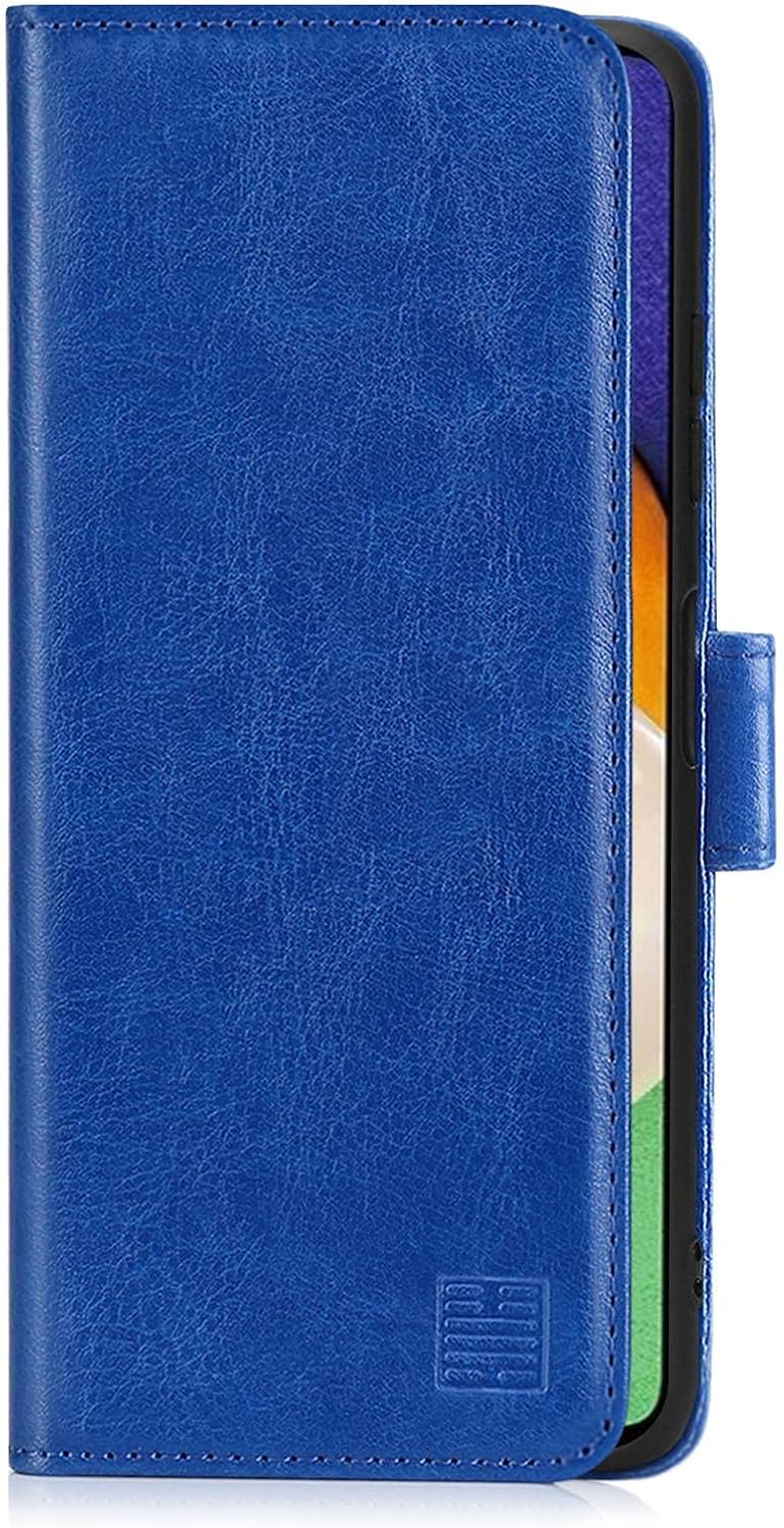 32nd Book Wallet PU Leather Flip Case Cover For Samsung Galaxy A03S (2021), Design With Card Slot and Magnetic Closure - Deep Blue - Image 5