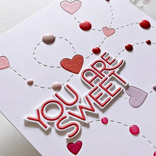 Miniatura 5 de Marco de palabras de San Valentín, troquelado de metal, con texto en inglés "You are Sweet Valentine", con texto en inglés "You are Sweet