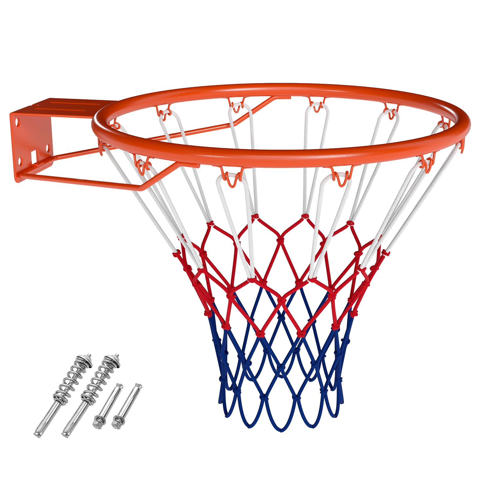 COSTWAY Aro de Baloncesto de 45 CM, Pared con Doble Resorte, Canasta Baloncesto Pared, Basketball Hoop Interior y Exterior para Niños y Adultos