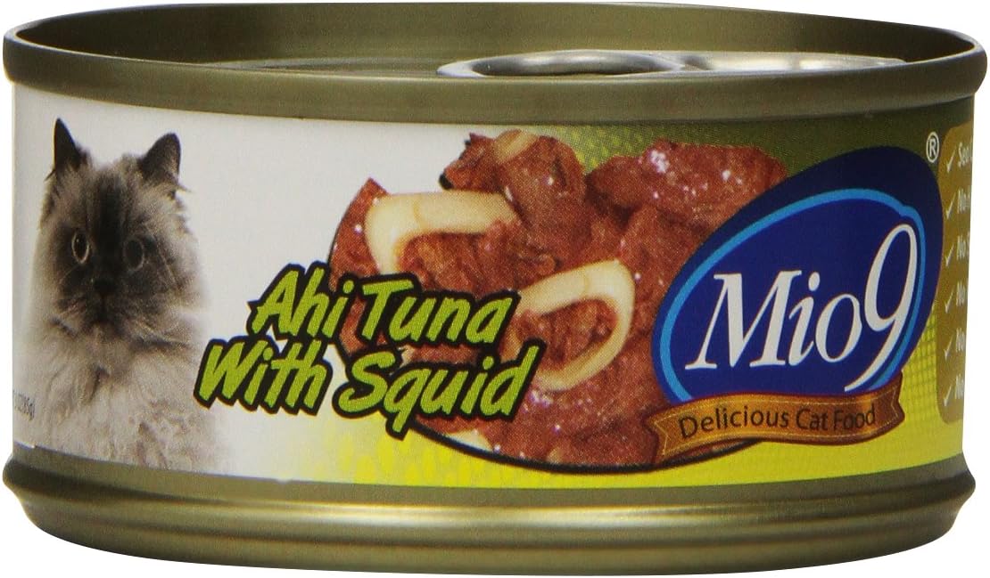 Mio9 Delicious Cat Food Ahi Tuna With Squid 3Oz Can, 24-Pack