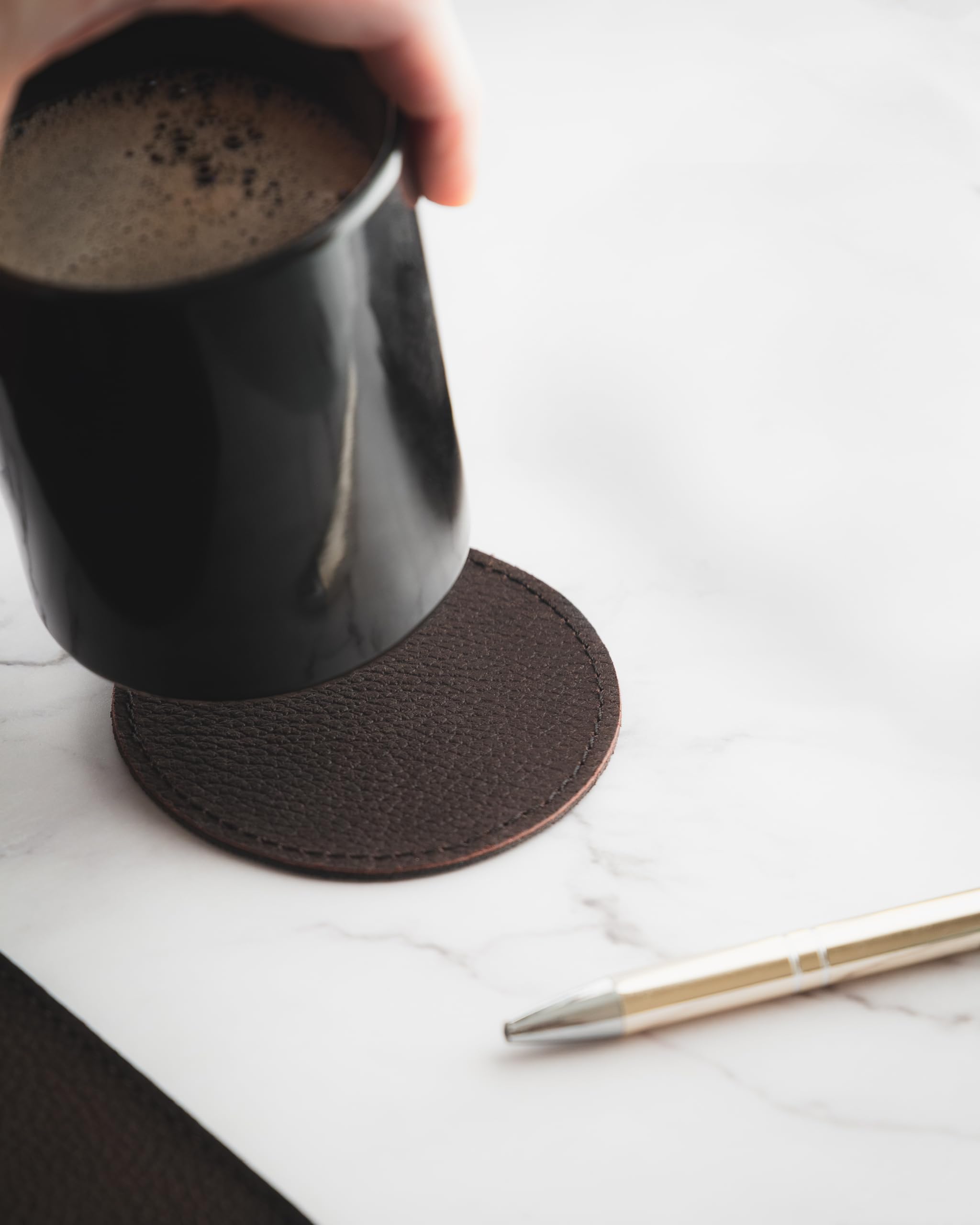 Set Tappetini da Scrivania in Vera Pelle 2 Pezzi XXL Mouse Pad Sottomano Ufficio Marrone