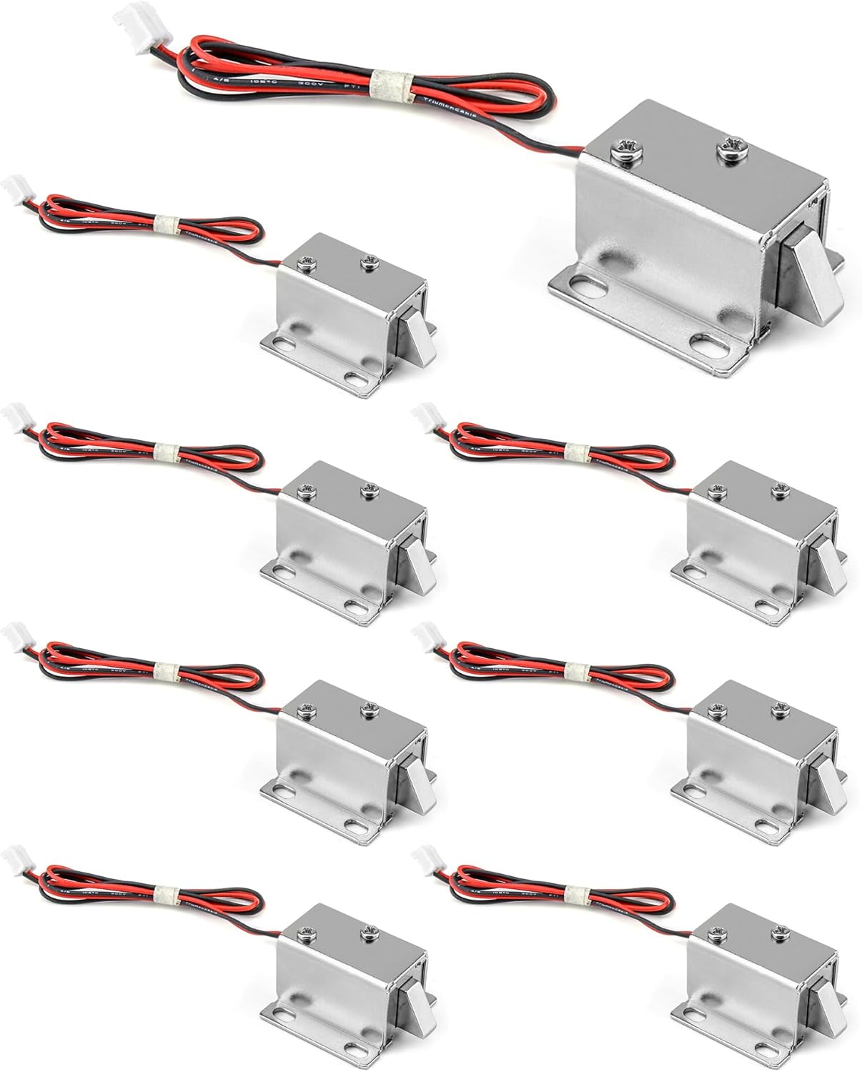 QWORK Electromagnetic Solenoid Lock, 8 Pcs Mini Door Drawer Tongue Down DC 12V Slim Design Assembly for Cabinet Door Drawer Safety Lock QWORK Electromagnetic Solenoid Lock, 8 Pcs Mini Door Drawer Tongue Down DC 12V Slim Design Assembly for Cabinet Door Drawer Safety Lock